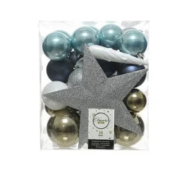 Decoris Kerstballen Set Met Piek 33 Delig Kunststof> Kerstballen