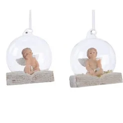 Christmas Decoration Engel Poly Kerstbal Glas O6Cm Goud Assorti> Kerstballen