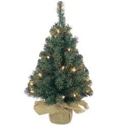Everlands Mini Kunstkerstboom Jute Zak 75Cm 35 Led> Kleine Kunstkerstboom