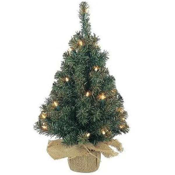 Everlands Mini Kunstkerstboom Jute Zak 75Cm 35 Led> Kleine Kunstkerstboom