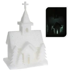 Christmas Decoration Kerk Led 44 Cm Wit> Kerstverlichting