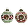 Decoris Kerstbal 8Cm Glas Antiek Set A 3 Assorti> Kerstballen