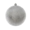 Decoris Kerstbal Kunststof Zilver Ijslak 20Cm> Kerstballen
