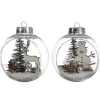 Decoris Kerstbal Plc Landschap O8Cm Transparant Assorti> Kerstballen