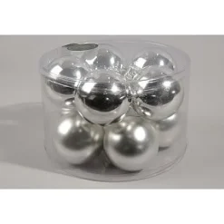 KSD Electrical Kerstballen Glas 6Cm Zilver Mat En Glans Koker A 10 Stuks> Kerstballen