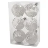 KSD Electrical Kerstballen Kunststof 6Cm Glitter Transparant/Wit Doos A 6Stuks> Kerstballen