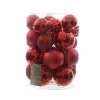 Decoris Kerstballen Kunststof 6-8Cm Kerstrood Koker A 30 Stuks> Kerstballen