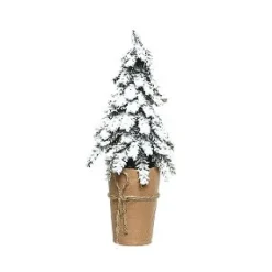 Countryfield Kerstboom In Kartonnen Pot 16X16X33Cm Groen/Wit> Kleine Kunstkerstboom