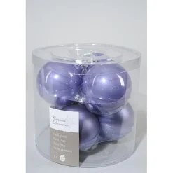 Christmas Decoration Koker Kerstballen Glas 80Mm Lila> Kerstballen