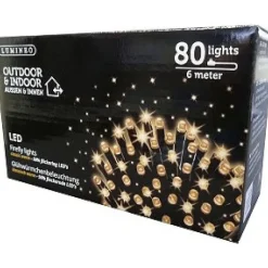 Lumineo Led Firefly Fonkel Kerstverlichting Buiten 600Cm 80 Lampjes Zwart Snoer Warmwit Licht> Kerstverlichting