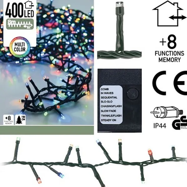 Decorative Lighting Micro Cluster 400 Led'S 8 Meter Multicolor> Kerstverlichting